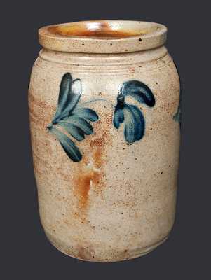 1 Gal. Stoneware Crock with Floral Decoration attributed to the Remmey Pottery, Philadelphia