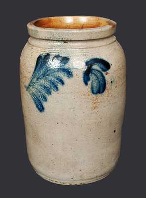 1 Gal. Stoneware Crock with Floral Decoration attributed to the Remmey Pottery, Philadelphia