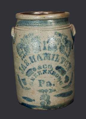 3 Gal. JAS. HAMILTON & CO. / GREENSBORO, PA Stoneware Crock