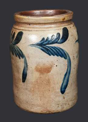 1/2 Gal. Remmey Stoneware Crock with Brushed Cobalt Decoration (Philadelphia)