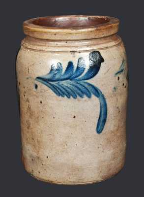 1/2 Gal. Remmey Stoneware Crock with Brushed Cobalt Decoration (Philadelphia)