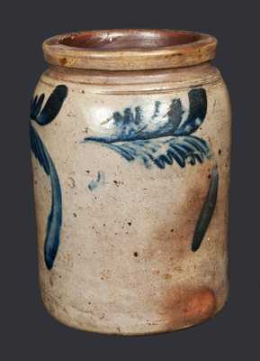 1/2 Gal. Remmey Stoneware Crock with Brushed Cobalt Decoration (Philadelphia)