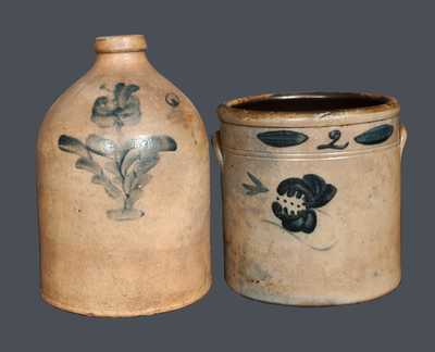 Lot of Two: Ohio Stoneware Jug and Ohio Stoneware Crock