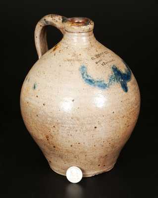 Scarce C. CROLIUS, / MANUFACTURER, / NEW-YORK Stoneware Jug, Half-Gallon