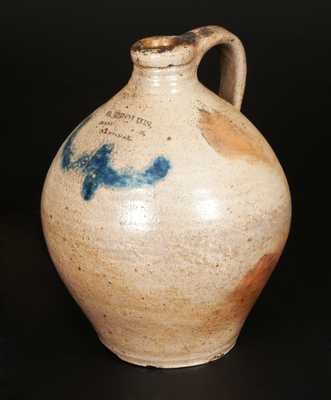 Scarce C. CROLIUS, / MANUFACTURER, / NEW-YORK Stoneware Jug, Half-Gallon