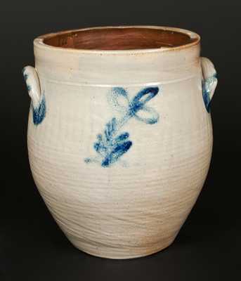 Unusual New Jersey Stoneware Jar with Incised Floral Decoration, circa 1830