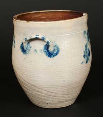 Unusual New Jersey Stoneware Jar with Incised Floral Decoration, circa 1830