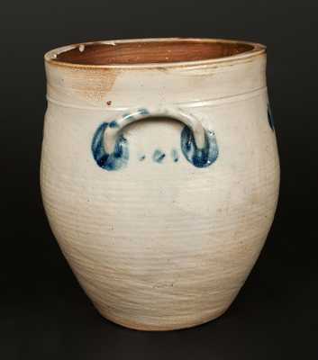 Unusual New Jersey Stoneware Jar with Incised Floral Decoration, circa 1830