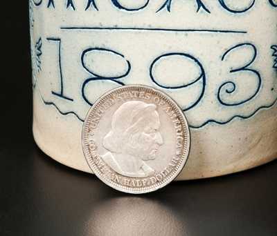 Lot of Two Small Stoneware Articles and Chicago World's Fair Memorabilia, American, 19th century.