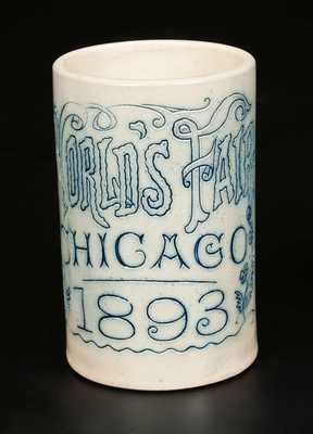 Lot of Two Small Stoneware Articles and Chicago World's Fair Memorabilia, American, 19th century.