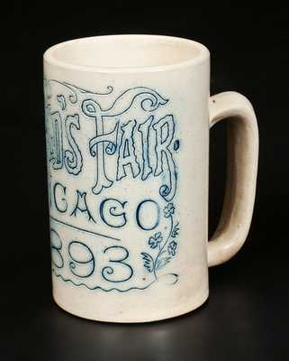 Lot of Two Small Stoneware Articles and Chicago World's Fair Memorabilia, American, 19th century.