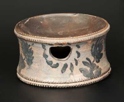 Unusual Stoneware Spittoon with Coggled Edges, possibly Huntingdon County, PA