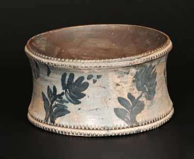 Unusual Stoneware Spittoon with Coggled Edges, possibly Huntingdon County, PA