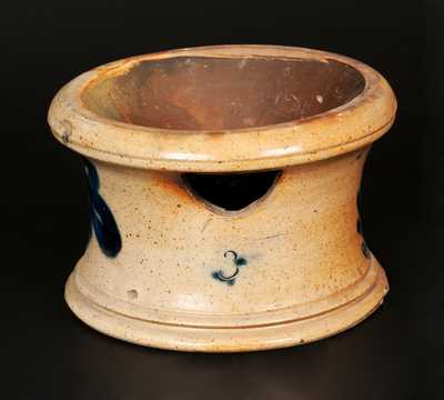 Cobalt-Decorated Stoneware Spittoon, New York State or Massachusetts origin, mid 19th century.