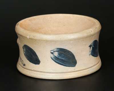 COWDEN & WILCOX Stoneware Spittoon with Cobalt Decoration.