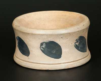 COWDEN & WILCOX Stoneware Spittoon with Cobalt Decoration.