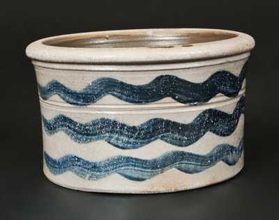 Stripe-Decorated Stoneware Butter Crock, Western PA origin