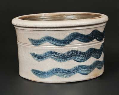 Stripe-Decorated Stoneware Butter Crock, Western PA origin