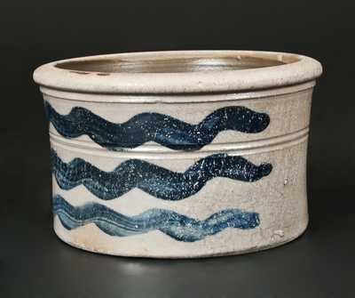 Stripe-Decorated Stoneware Butter Crock, Western PA origin