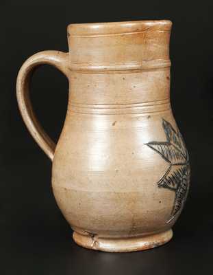 Small-Sized Stoneware Pitcher w/ Incised Star Decoration, New York State origin, third quarter 19th century