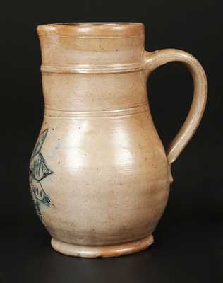 Small-Sized Stoneware Pitcher w/ Incised Star Decoration, New York State origin, third quarter 19th century