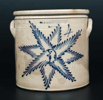 Exceptional T. HARRINGTON / LYONS Stoneware Crock with Starface / Moonface Decoration