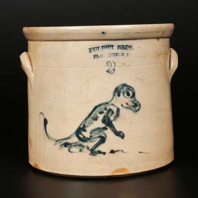 Unique FULPER BROS. / FLEMINGTON, NJ Stoneware Dinosaur Crock