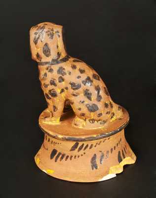 Extremely Rare and Important Greensboro, PA Tanware Spaniel Signed 