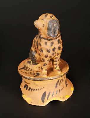 Extremely Rare and Important Greensboro, PA Tanware Spaniel Signed 