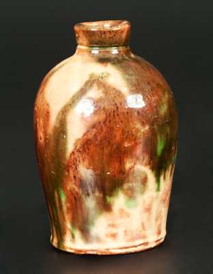 Rare Multi-Glazed Redware Jug, Bell or Eberly, Strasburg, VA