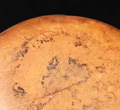 Rare and Important Solomon Grimm, Rockland Twp, Berks County, PA Redware Plate, 1818