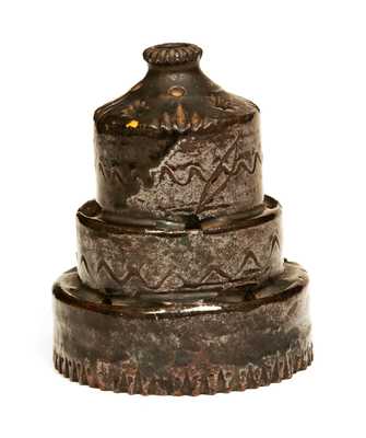 Elaborate Redware Inkstand Inscribed 