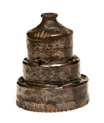 Elaborate Redware Inkstand Inscribed 