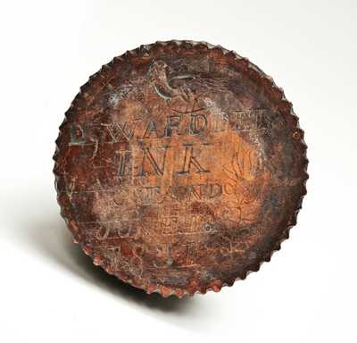 Elaborate Redware Inkstand Inscribed 