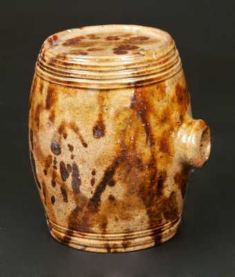 Glazed Redware Rundlet, American, possibly New England, early to mid 19th century.