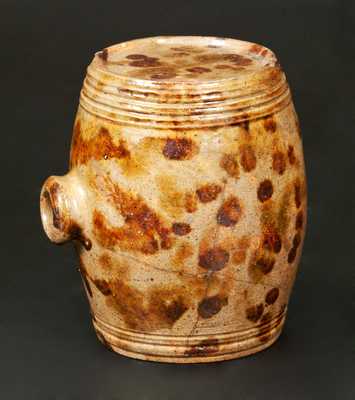 Glazed Redware Rundlet, American, possibly New England, early to mid 19th century.