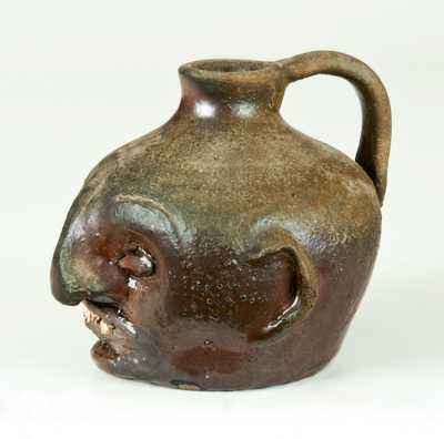 Rare Glazed Southern Stoneware Face Jug