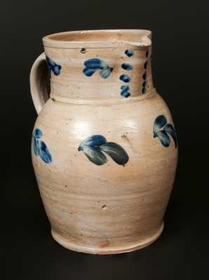 Unusual Decorated Stoneware Pitcher, Baltimore, circa 1870