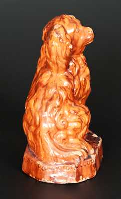 Glazed Redware Spaniel Doorstop, Pennsylvania origin, second half 19th century.