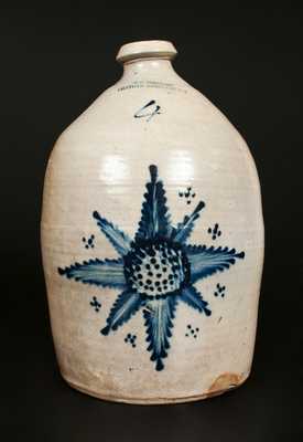 Unusual 4 Gal. E. G. ROBINSON / CHATHAM 4 CORNERS, NY Stoneware Starburst Jug