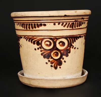 New York Tanware Flowerpot with Elaborate Decoration