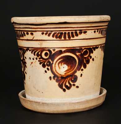 New York Tanware Flowerpot with Elaborate Decoration