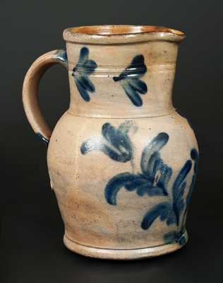 1 Gal. Stoneware Pitcher with Floral Decoration, Philadelphia, circa 1860