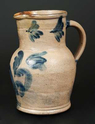 1 Gal. Stoneware Pitcher with Floral Decoration, Philadelphia, circa 1860