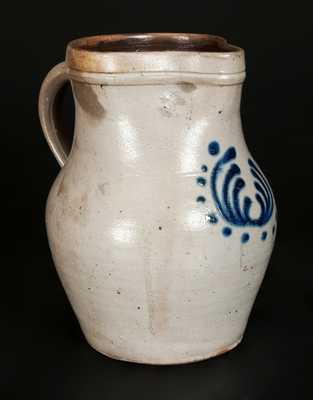 Stoneware Pitcher with Slip-Trailed Decoration