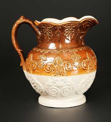 D & J Henderson / Jersey City Molded Flint Stoneware Pitcher