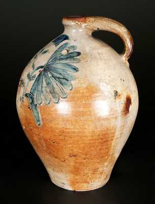 Extremely Rare and Important Ovoid Stoneware Jug with Elaborate Incised Decoration, Manhattan, early 19th century