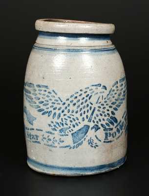 Fine STAR POTTERY Western PA Stoneware Canning Jar with Stenciled Eagle Decoration