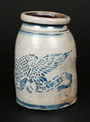 Fine STAR POTTERY Western PA Stoneware Canning Jar with Stenciled Eagle Decoration