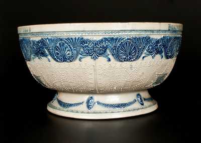 Rare Large Stoneware Molded Punchbowl Advertising BARDWELL S ROOT BEER, Whites Utica